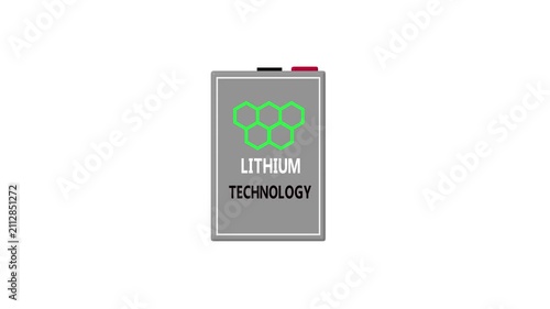 Lithium battery technology animation with hexagonal energy for sustainable power and renewable energy concepts  4k Video.