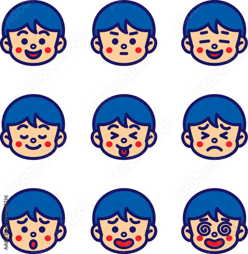 男の子 人物 キャラクター アイコン 差し替え顔