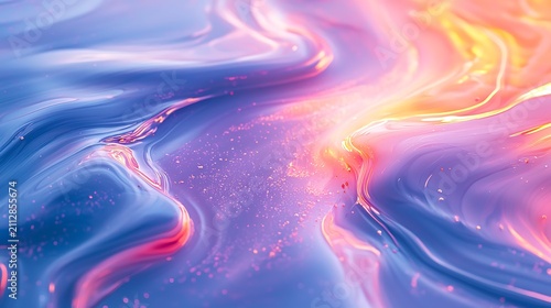 Cosmic Swirl of Color: An abstract blend of vibrant purples, blues, and fiery oranges creates a mesmerizing, ethereal cosmic swirl, evoking a sense of wonder and vastness.