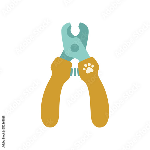 Foto Pet Nail Clippers with Paw Print Icon - Grooming Tool Illustration