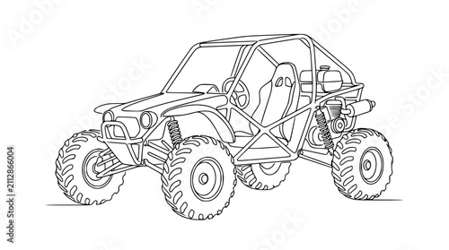 Canvastavla Outline illustration of a rugged off-road dune buggy vehicle, ready for adventure