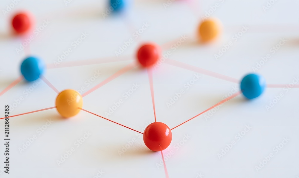 Obraz premium human relation and network model diagram