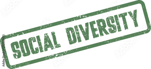 Authentic green rubber stamp impression promoting essential social diversity and cultural inclusion