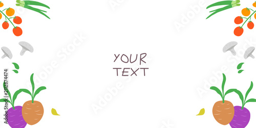 Vegetable day theme template, healthy food day, background with empty area for text