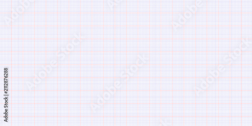 Fotografie Blue red lines graph paper sheet with square grid boxes checkered ruled blank no