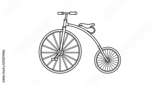 Quadro su tela Vintage penny-farthing bicycle line art illustration.