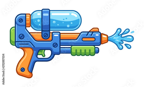 Cartoon Water Gun Vector Illustration