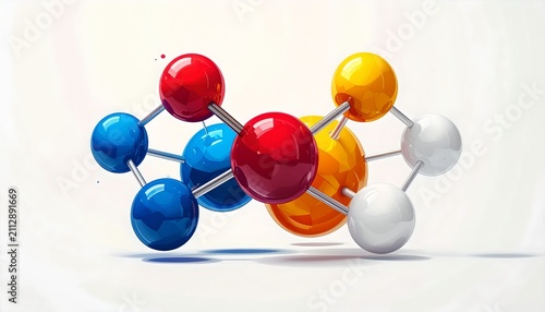 Colorful Molecular Model Showcasing Chemical Structure