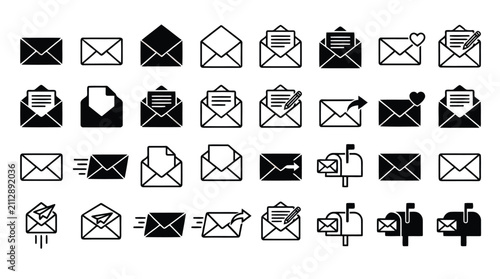 Foto Envelope Mailbox Vector Set Email Communication Icons