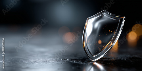 Transparent glass shield symbolizing protection in digital asset management and financial regulations