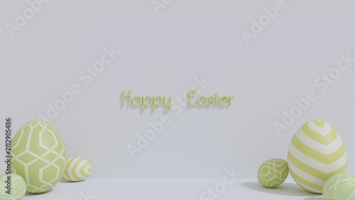  Happy Easter scene featuring a collection of colorful eggs