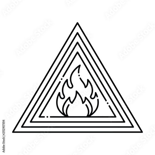 Abstract flame icon composed of multiple nested triangle shapes isolated on transparent background