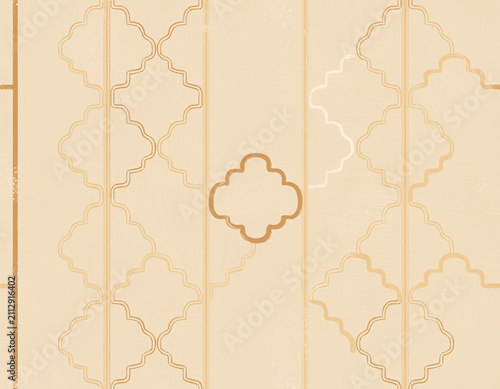 Seamless warm neutral tactile quatrefoil trellis pattern, tone-on-tone cream texture for wallpaper, wrapping paper, textile and background design, minimalist boho quiet-luxury repeat