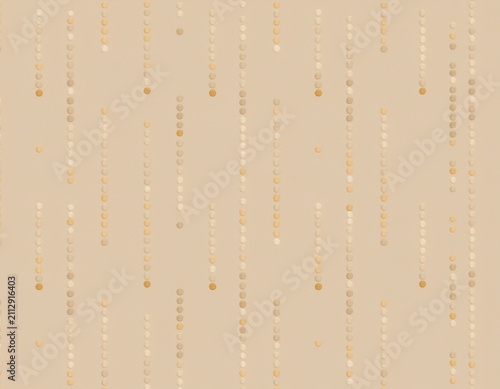 Seamless warm neutral tactile beaded dangle strand pattern, tone-on-tone beige texture for wallpaper, wrapping paper, textile and background design, minimalist boho quiet-luxury repeat