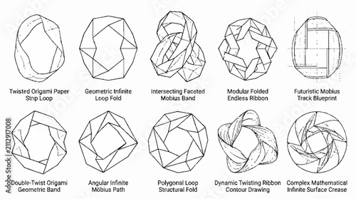 A collection of ten intricate geometric origami and paper folding structural designs.