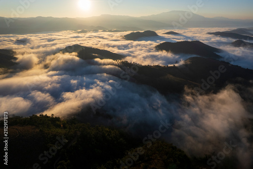 Принти на полотні Landscape of Morning Mist with Mountain Layer
