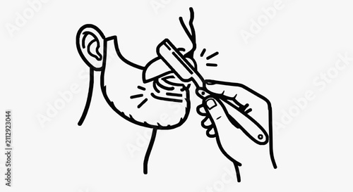 Quadro su tela Medical Ear Surgery Procedure Illustration.