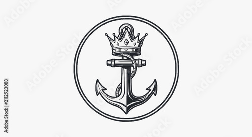 Konstfotografi Marine Naval Crowned Anchor Symbol.