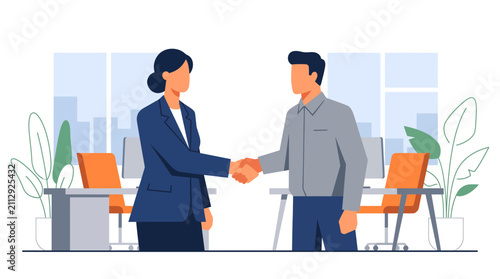 Business partnership shaking han