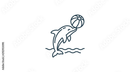 Konstfotografi Dolphin Playing with a Basketball.