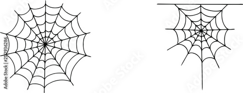 Foto Two black line spiderwebs  spider web arachnid