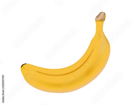 Realistic-Yellow-Banana-Fruit-Isolated-On-White-Background-Fresh-Tropical-Healthy-Food-Illustration
