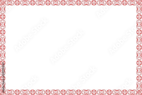Simple Frame, Unique Frame and Amazing Border Frame, Red Simple Frame with White Background, Unique Art Design 