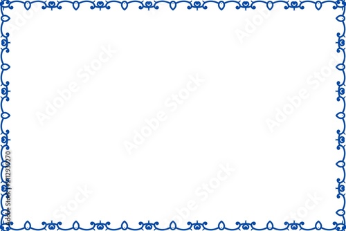 Simple Frame, Unique Frame and Border Frame, Blue Simple Frame with White Background, Unique Art Design