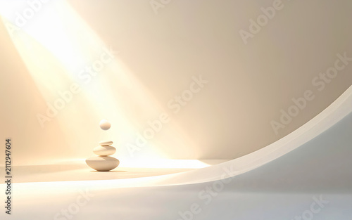 Japanese Zen Aesthetic Minimal Abstract Background（AI Generated）