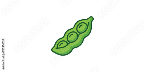 Simple vector illustration of a green edamame soybean pod.