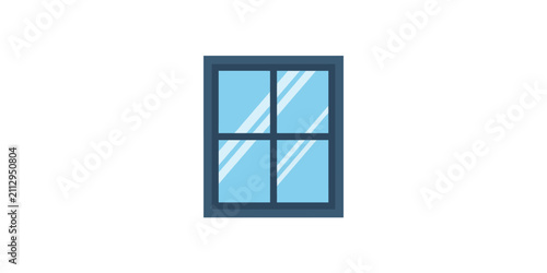 Simple vector illustration of a modern square window with glass panes.