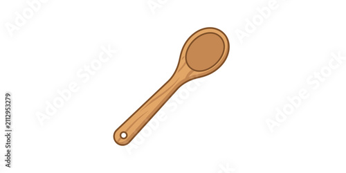 Simple wooden spoon illustration for cooking and kitchen use.