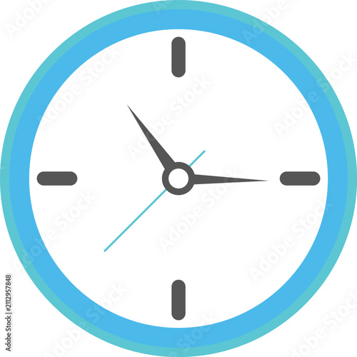 Analog Wall Clock Icon Vector Round Timepiece Design Isolated Vector