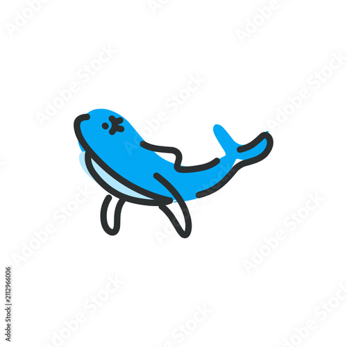 simple hand drawn whale icon