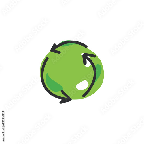 simple hand drawn recycling icon