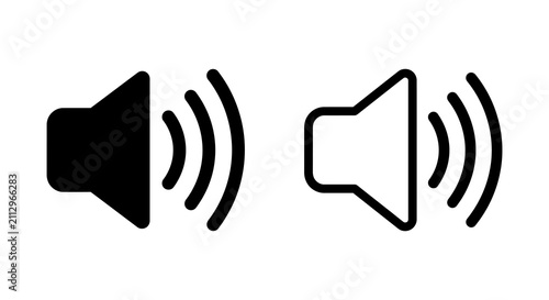 Bild auf Leinwand Muted And Unmuted Speaker Icons On White Background