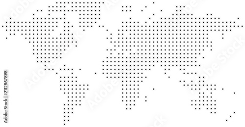 World Map Made of Black Star Icons on White