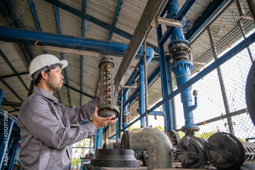 Принти на полотні Industrial Engineer Inspecting Pump Impeller for Equipment Performance Assessmen