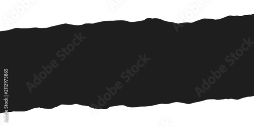 Torn black paper edge with a jagged uneven silhouette on a black background