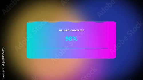 Modern Data Uploading Progress Bar with Glassmorphism UI Design and Liquid Gradient Animation