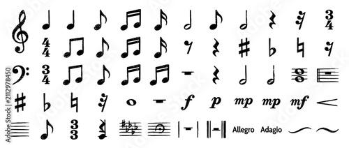 фотографія Musical Notation Symbols Collection
