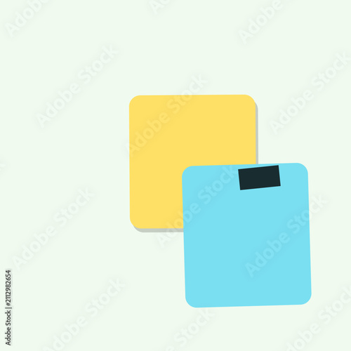 Layered adhesive sticky notes on a soft background with reminder adhesive stationery planning organize business