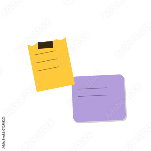 Set of colorful sticky notes attached with tape on blank background sticky note reminder stationery adhesive