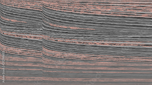 Obraz na plátně Abstract geological strata texture background with terracotta and charcoal grey
