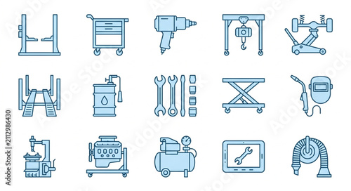 Canvastavla Collection of Industrial Tools and Equipment Icons.
