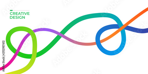 Abstract colorful lines background. Modern creative design with flowing vibrant curves.