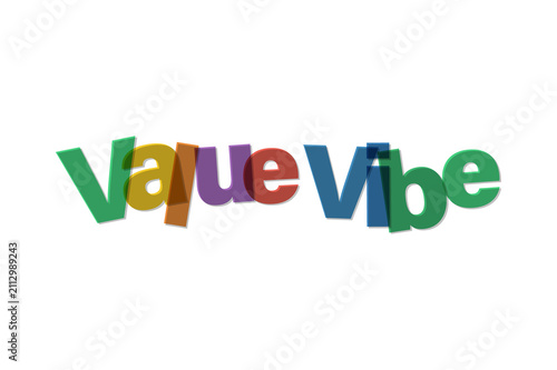 Colorful vague vibe text design isolated on a solid black background