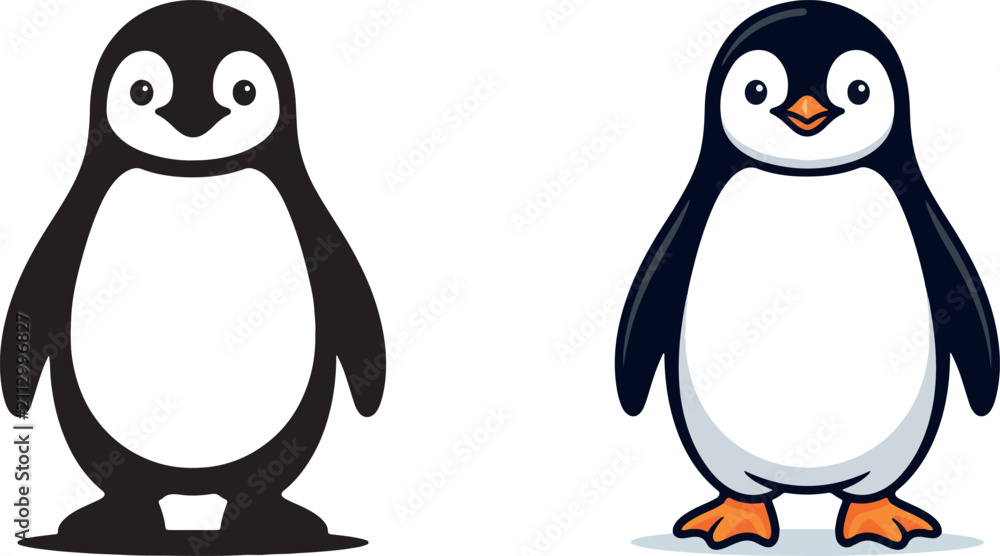Fototapeta premium Cute penguin illustration. Vector graphic of a flightless bird for children design.