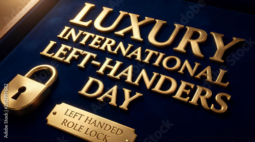 Luxury gold text for International Left Handers Day