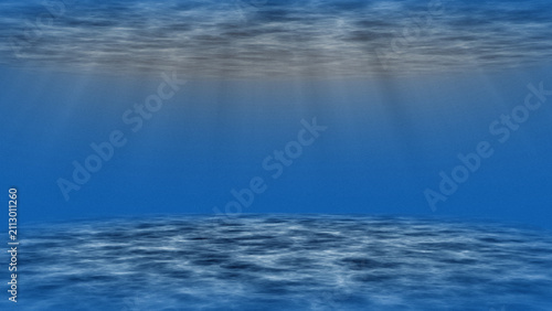Quadro su tela water underwater ocean sea ray sunbeam light deep blue background submerged divi